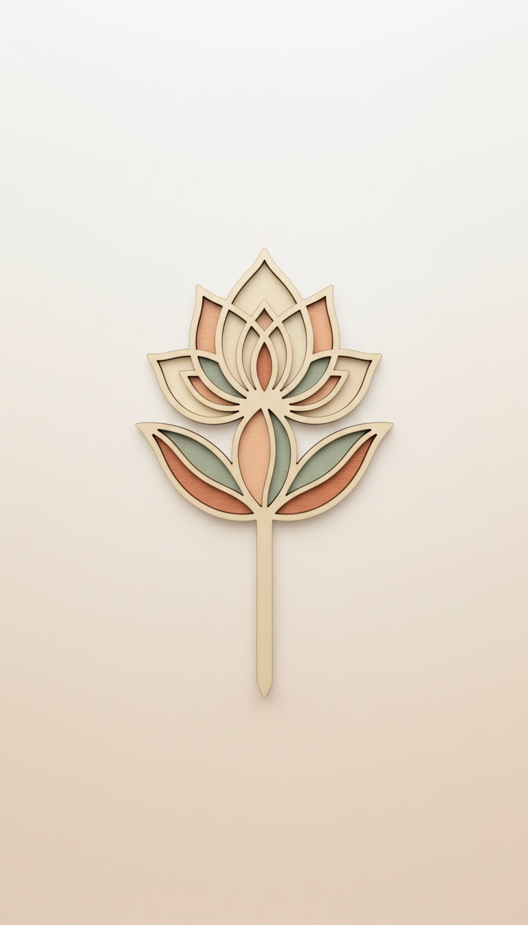 Cake topper in legno dipinto artigianalmente